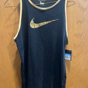 Nike Black Tank Top with Gold Logo
